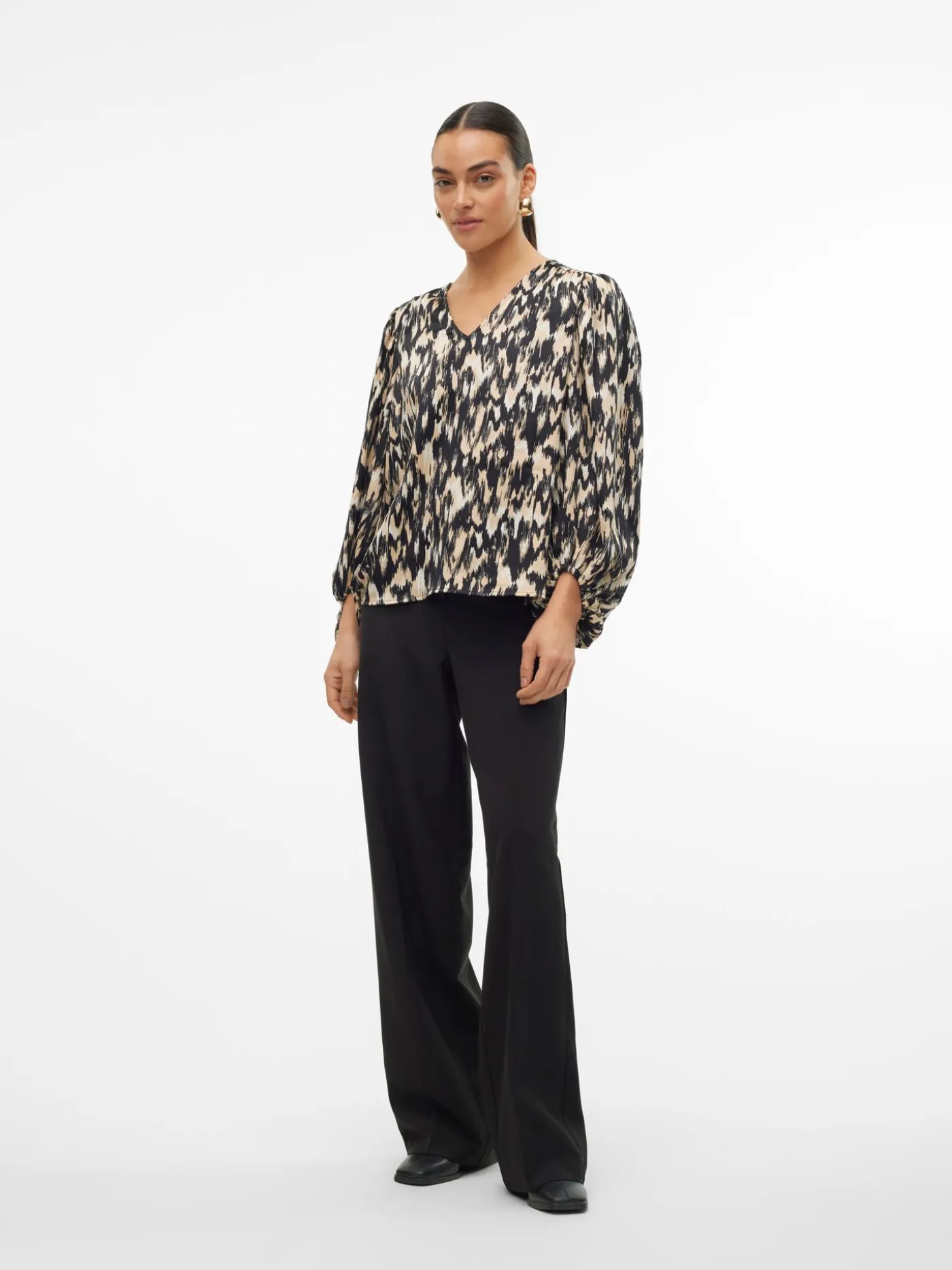 VMMINA L/S V-NECK TOP WVN BTQ GA