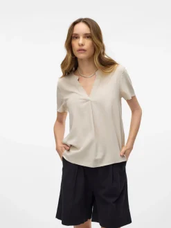 VMMYMILO SS V-NECK TOP WVN GA