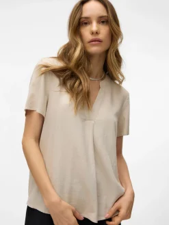 VMMYMILO SS V-NECK TOP WVN GA