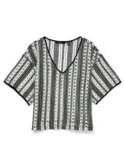 VMOHIO SS V-NECK OVERSIZE TOP JRS G