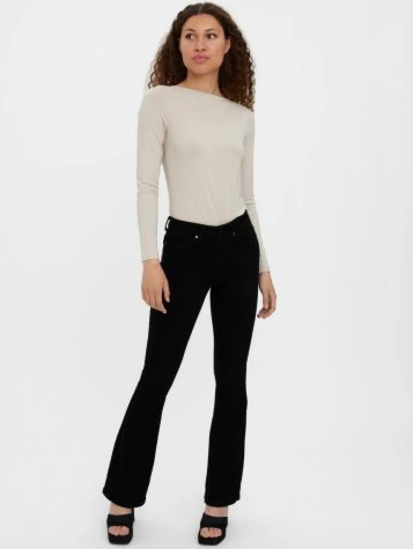 VMPEACHY MR FLARED J VI1100 - Black Denim