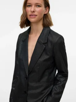 VMSAFINA LS FITTED SHINY BLAZER