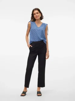 VMSHIVE S/L V-NECK TOP WVN EXP