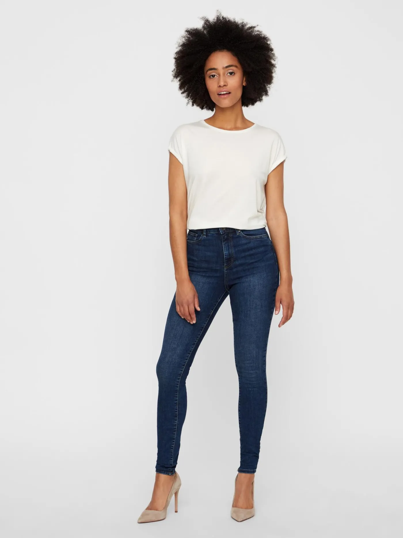 VMSOPHIA HW SKINNY JEANS MD BL NOOS - Medium Blue