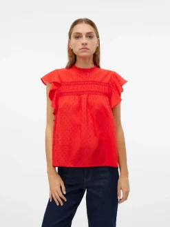 VMTRINE SL LACE TOP WVN GA NOOS