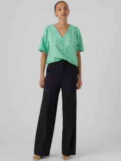 VMULINE S/S V-NECK TOP WVN BTQ