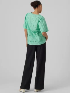 VMULINE S/S V-NECK TOP WVN BTQ