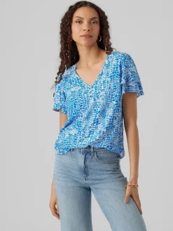 VMULIPPA S/S V-NECK TOP WVN BTQ