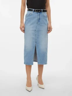 VMVERI HR CALF DENIM SKIRT GA MIX N