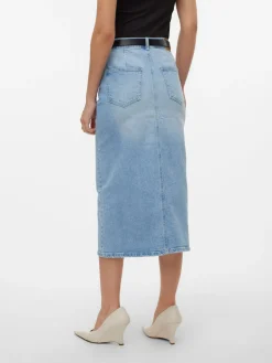 VMVERI HR CALF DENIM SKIRT GA MIX N