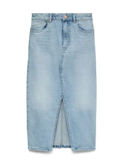 VMVERI HR CALF DENIM SKIRT GA MIX N