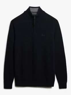 Wool blend half zip jumper