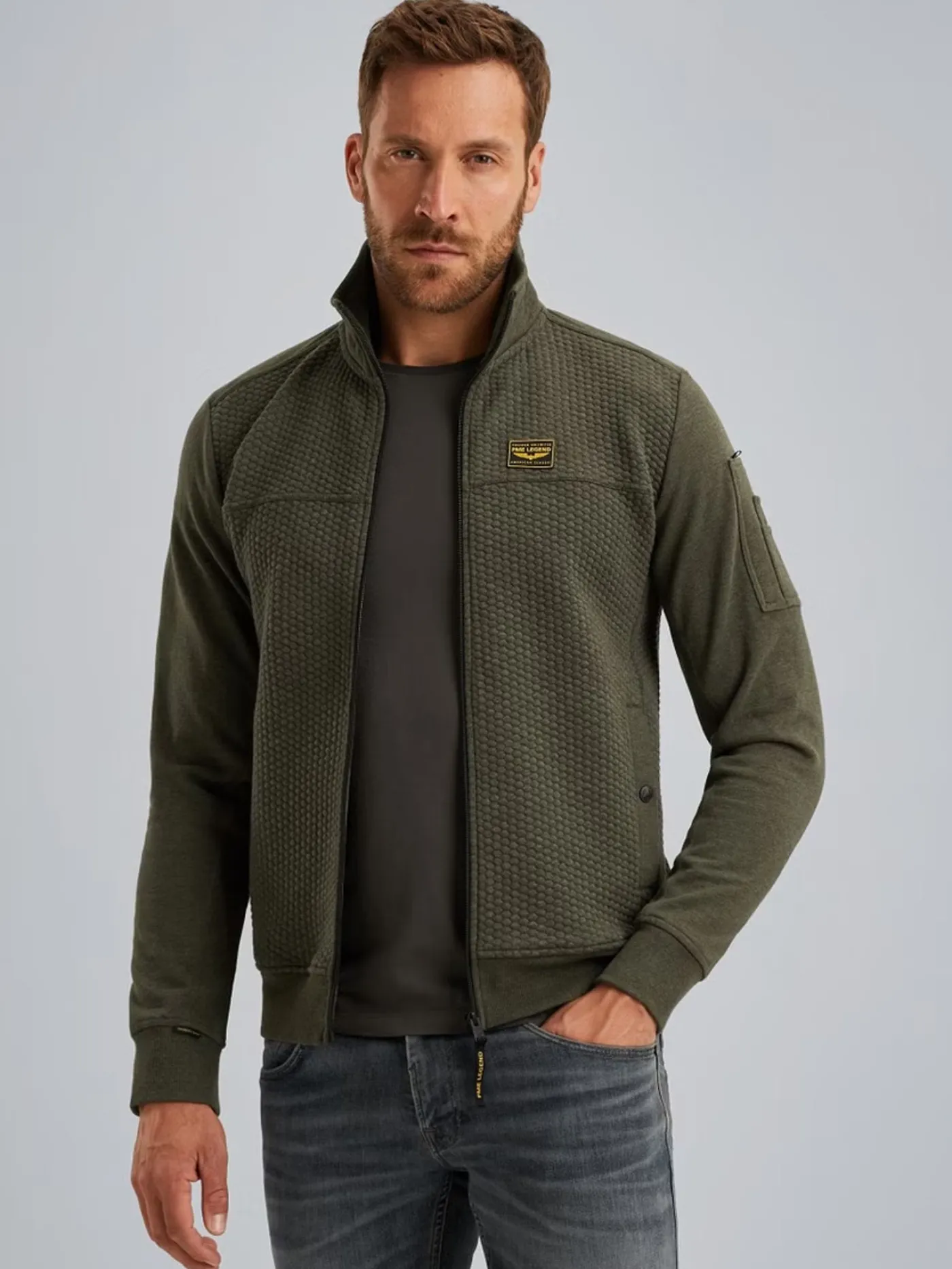 Zip jacket jacquard interlock swea
