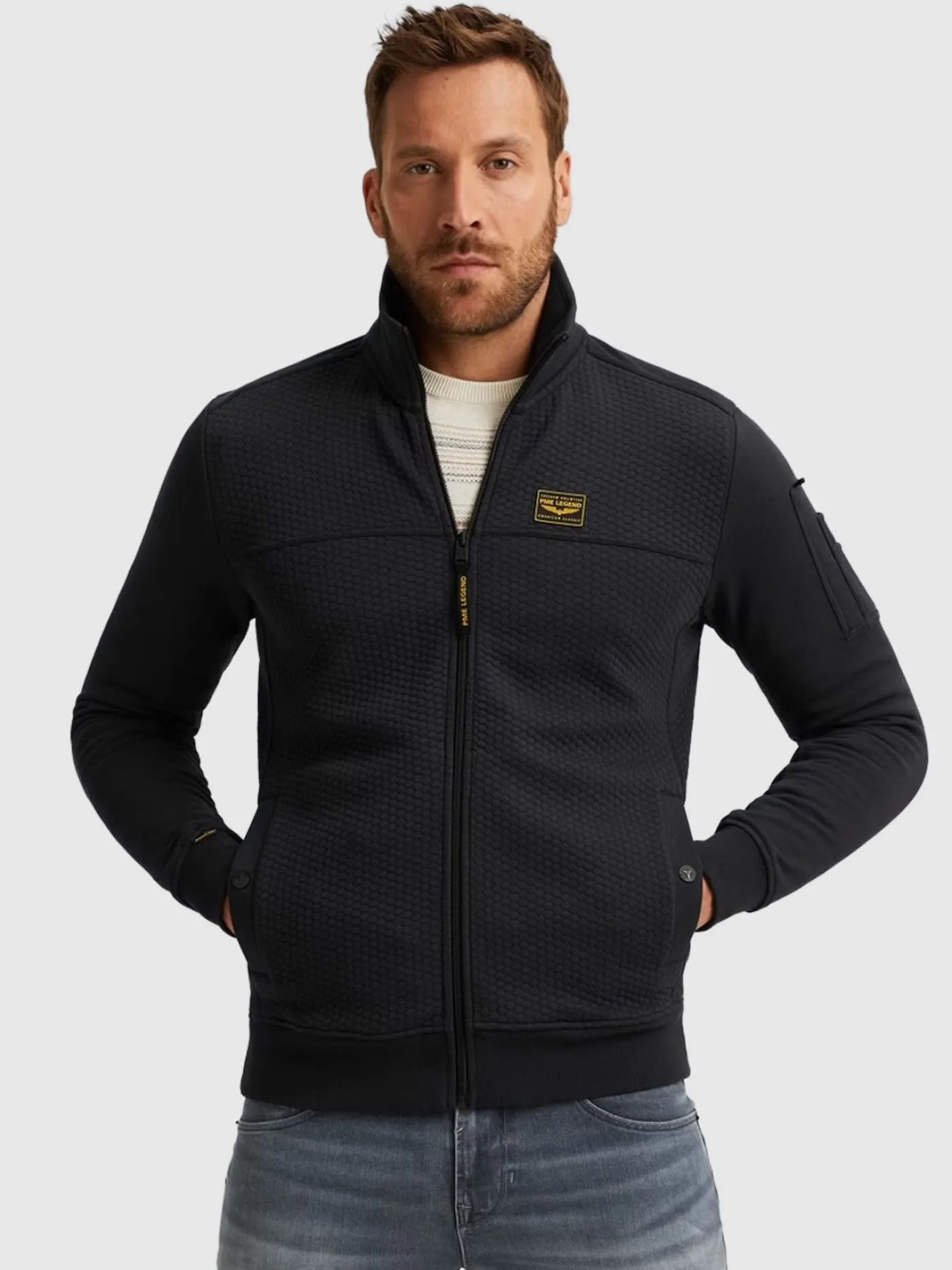 Zip jacket jacquard interlock swea