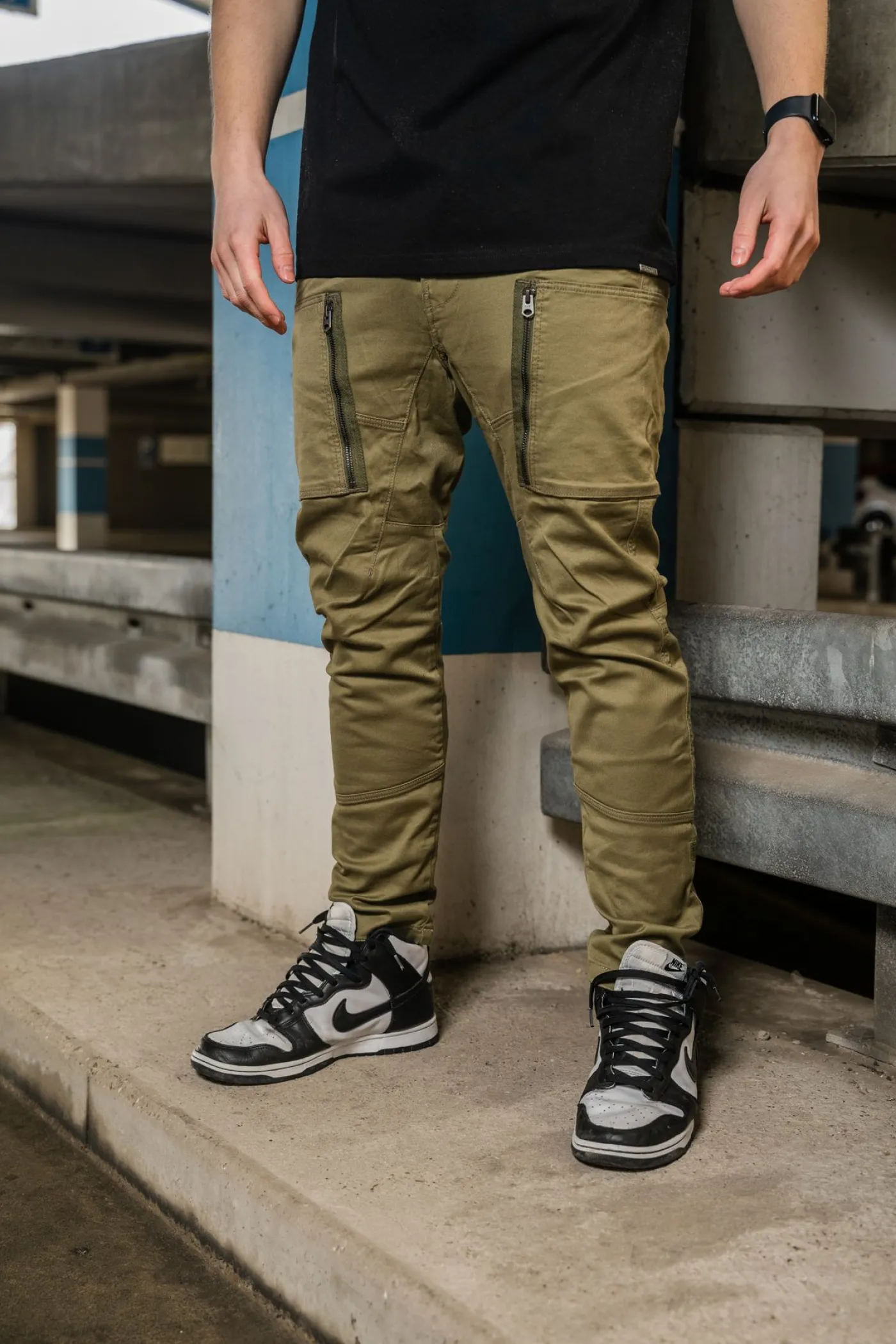 Zip pkt 3D skinny cargo B230 - B230 shadow olive