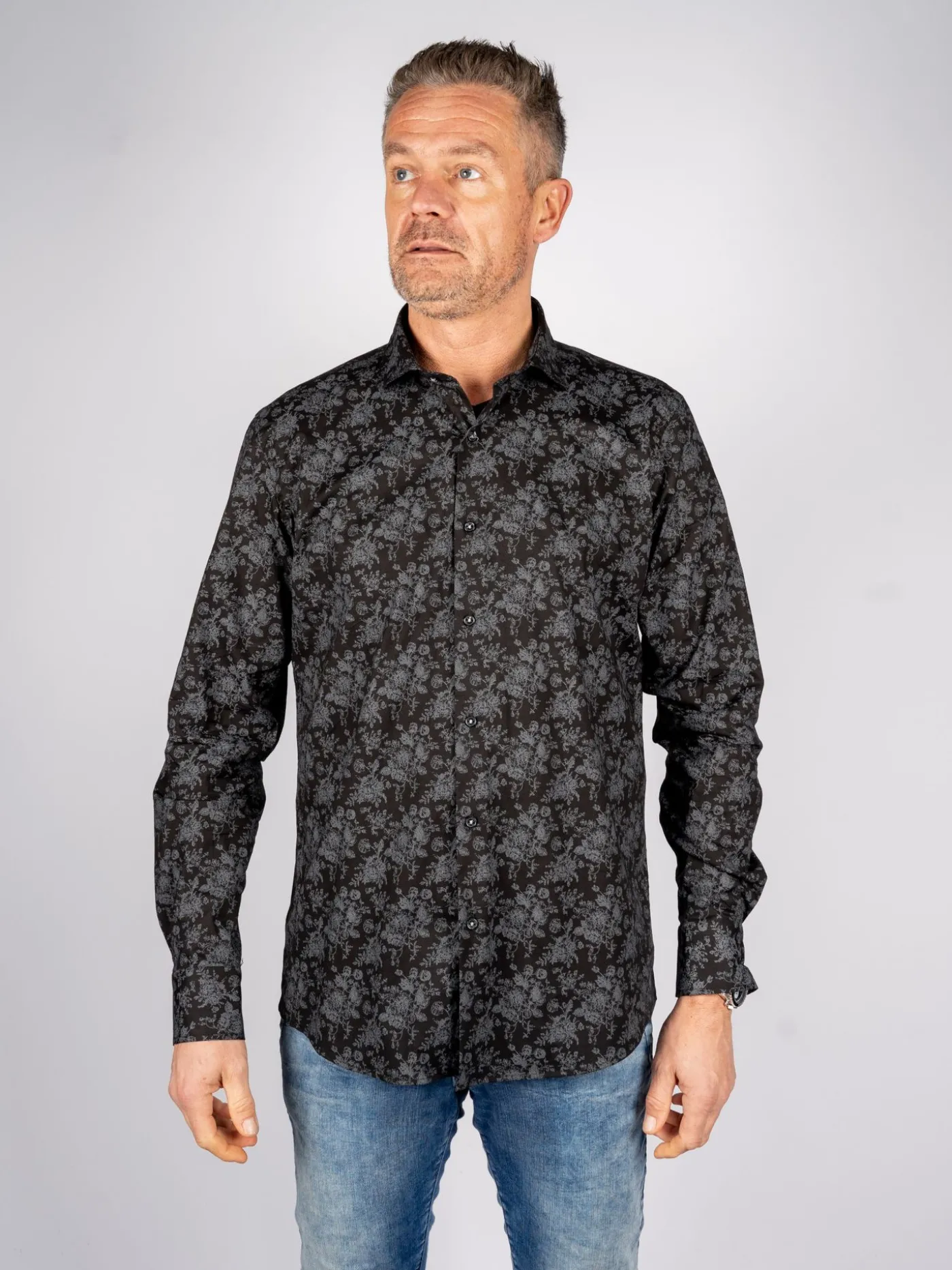 172811-zwart Overhemd